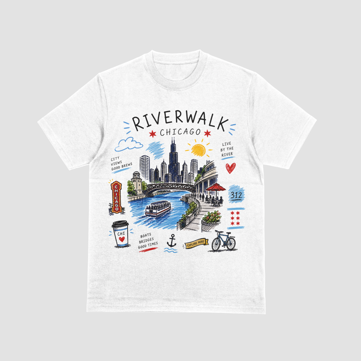 Chicago Riverwalk Tee