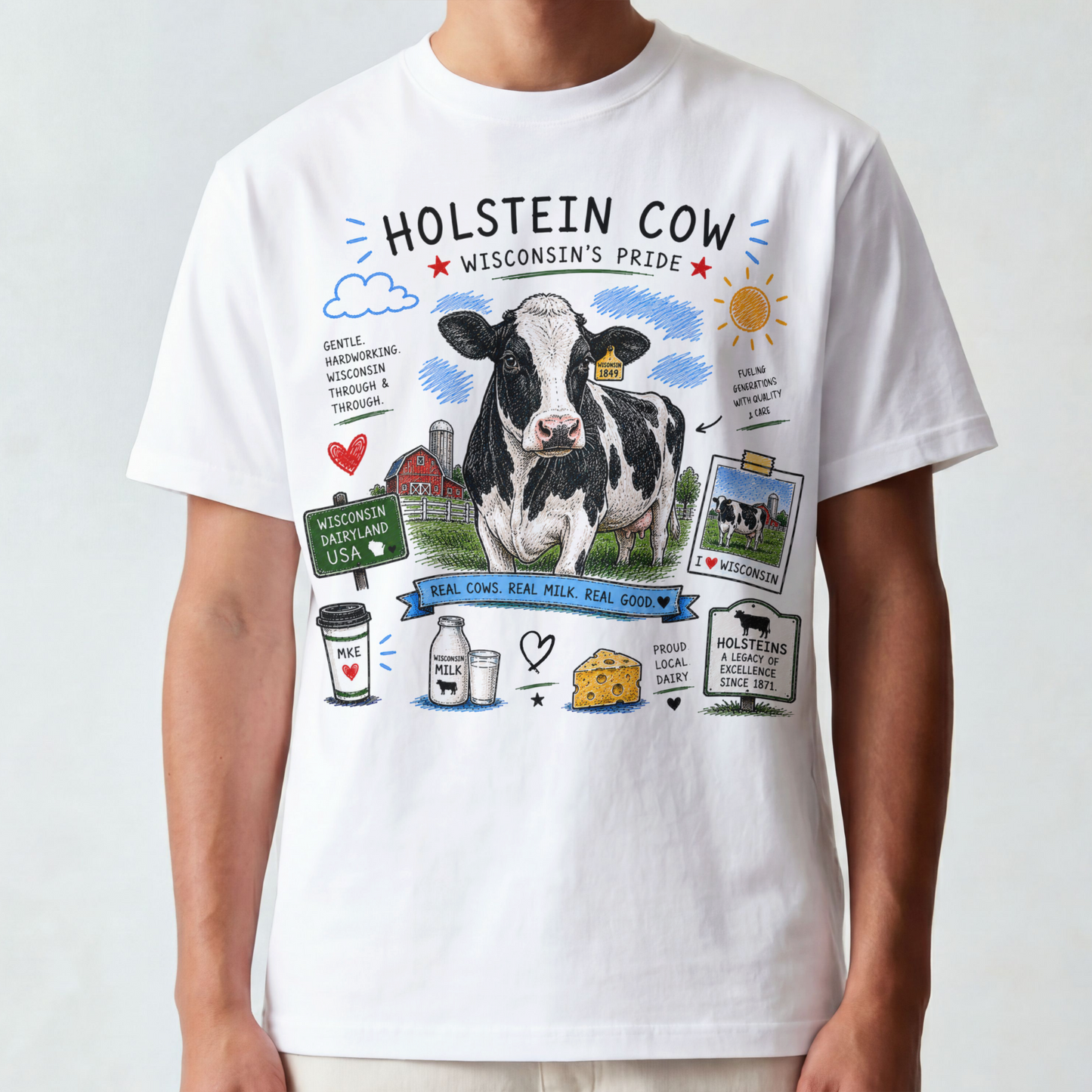 Men's Holstein Cow Tee