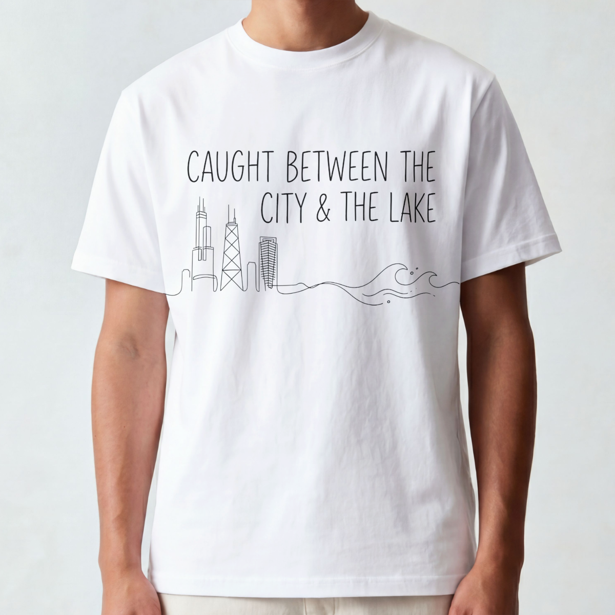 Caught between the city & the lake tee