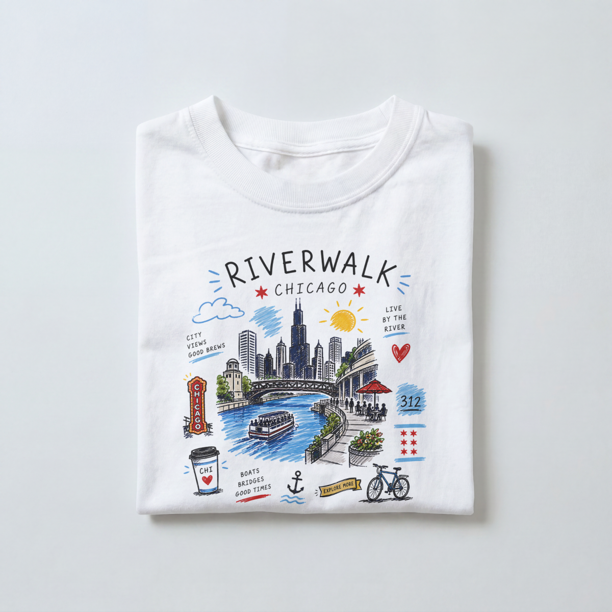 Chicago Riverwalk Tee