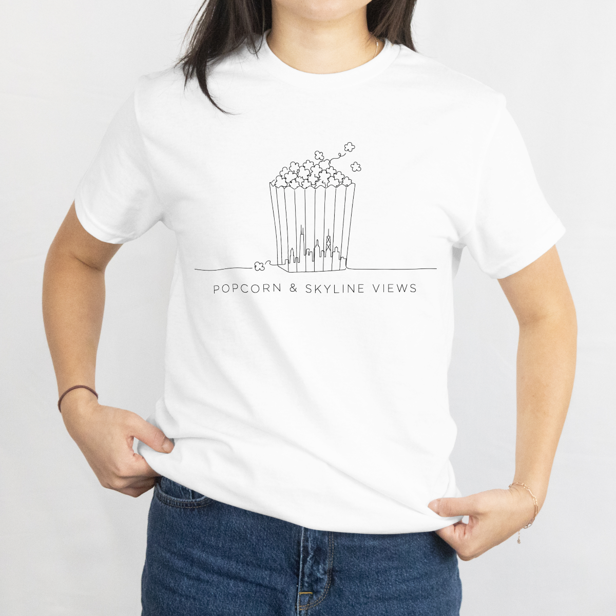 Popcorn & skyline views tee